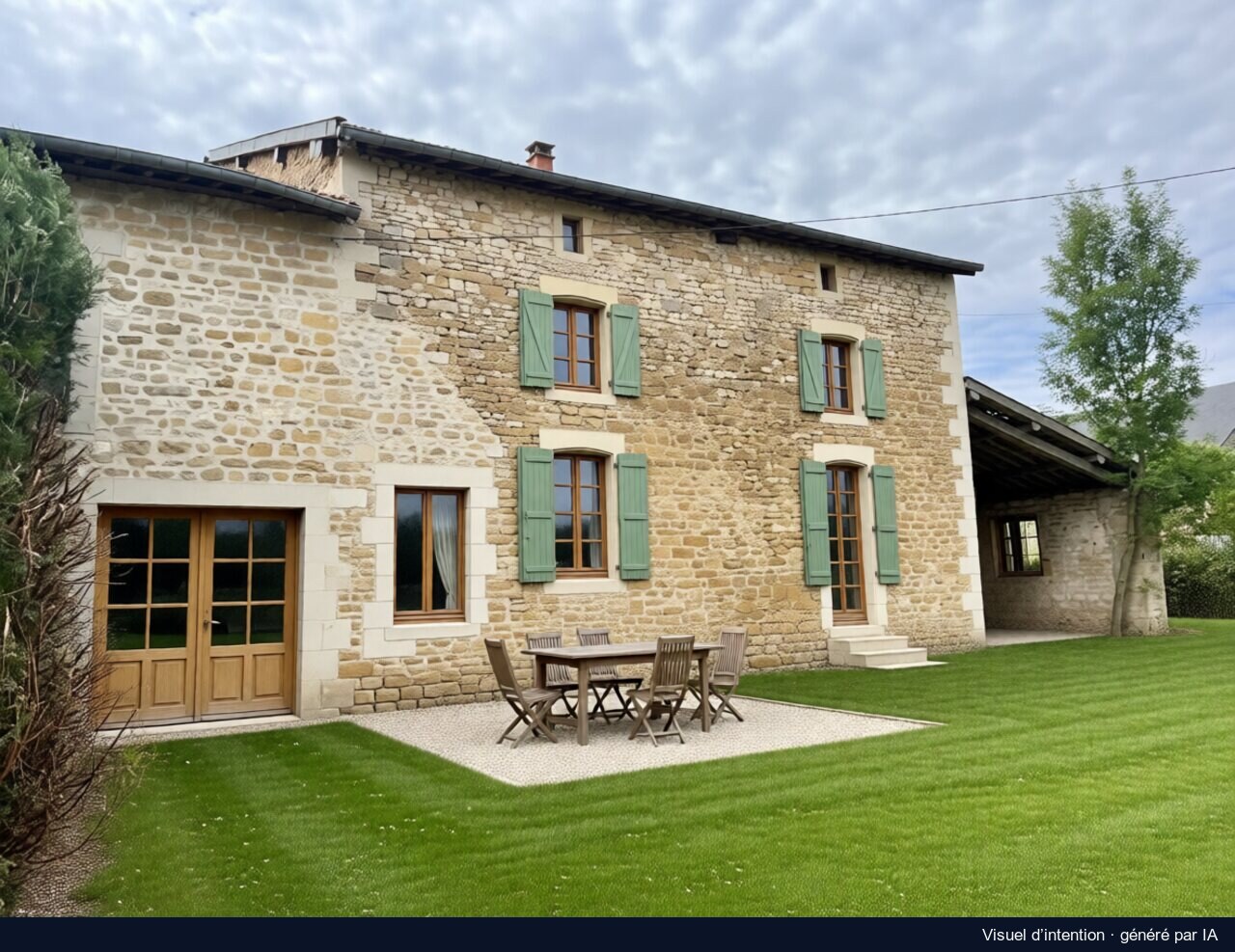 Le corps de ferme d’Autruche, Autruche : proposition de rénovation, image générée