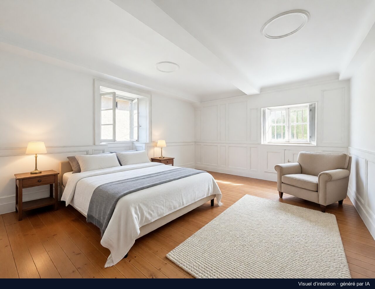 La chambre boisée, Cuse-et-Adrisans : proposition de rénovation, image générée