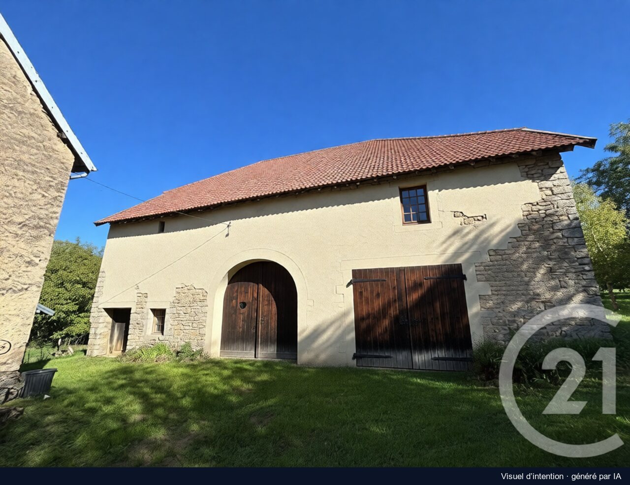 La grange, Cuse-et-Adrisans : proposition de rénovation, image générée