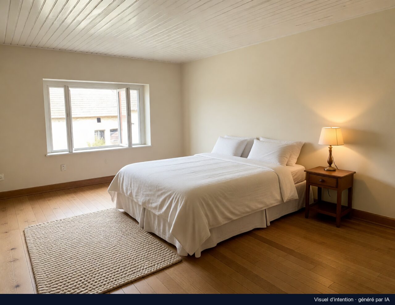 Une chambre, Bourguignon-lès-Morey : proposition de rénovation, image générée