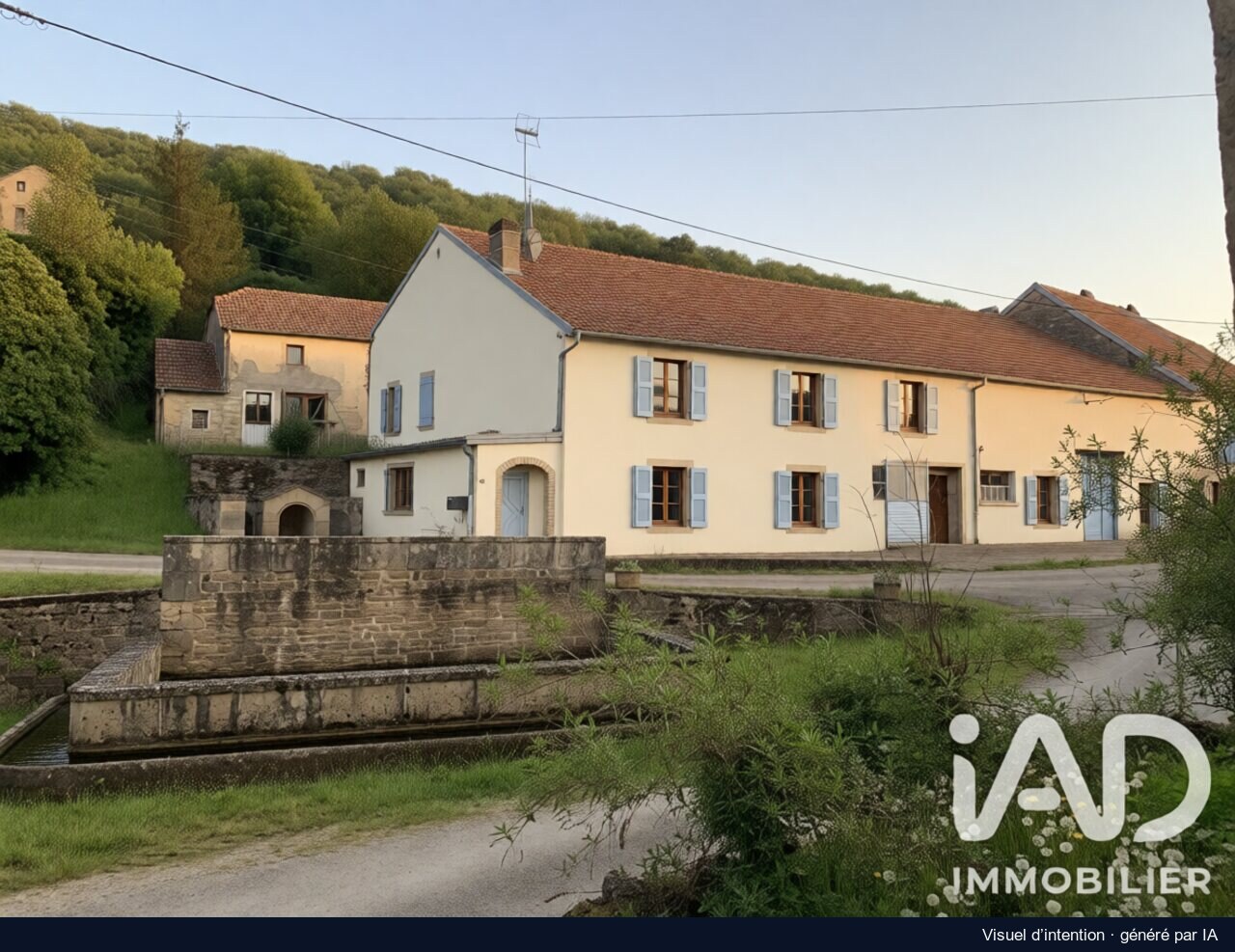 La ferme face à la fontaine, Bourguignon-lès-Morey : proposition de rénovation, image générée