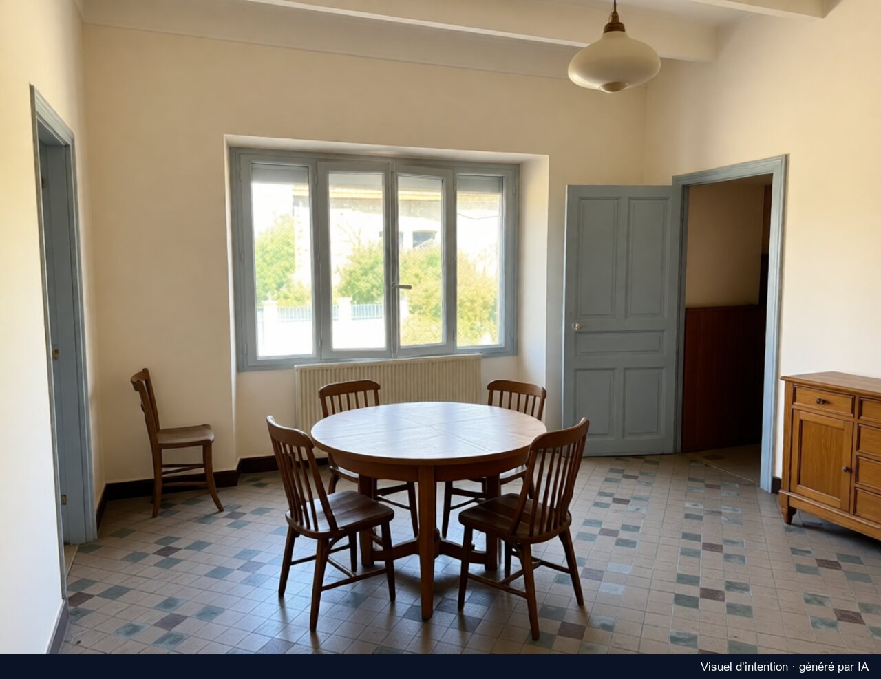 La salle à manger, Bourguignon-lès-Morey : proposition de rénovation, image générée