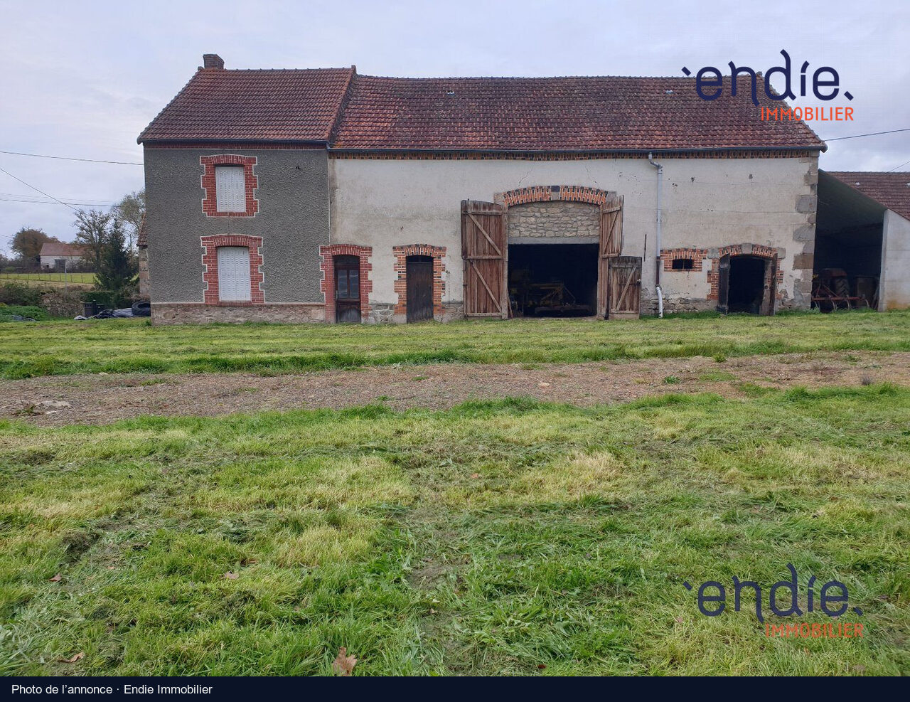 La fermette et sa grange, Parsac : photo de l’annonce, état actuel