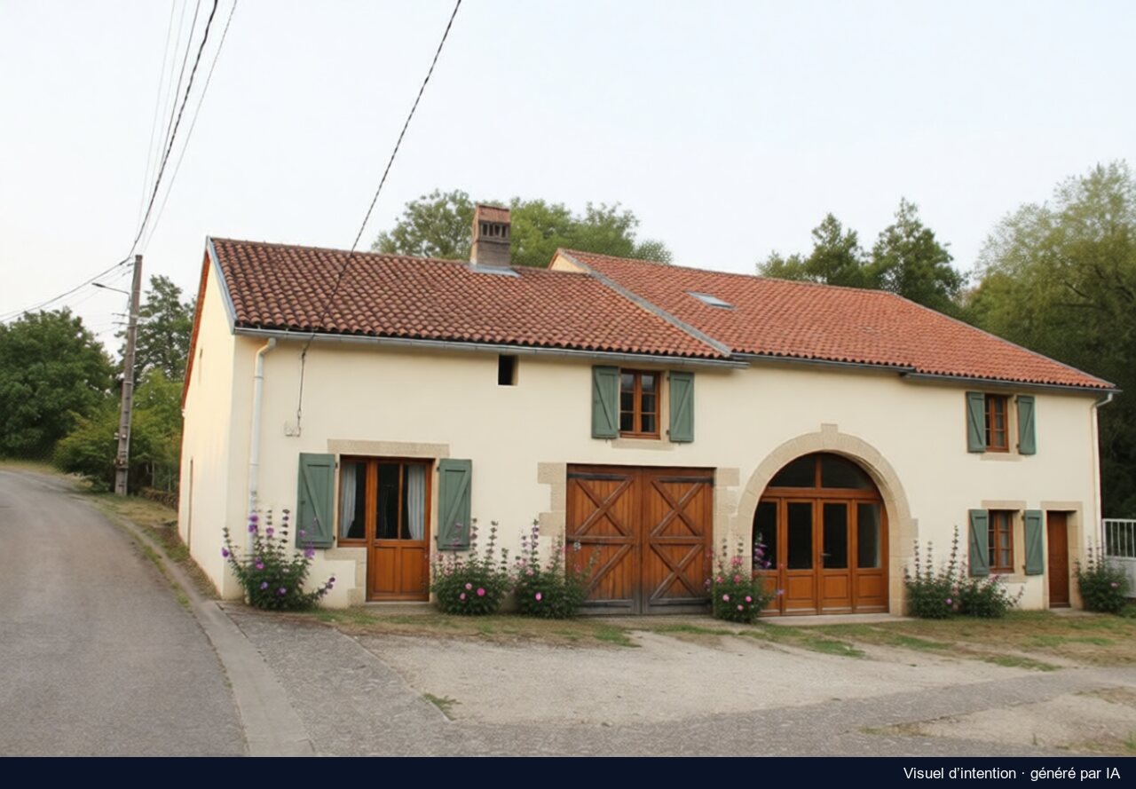 La ferme lorraine au grand porche, Gémonville : proposition de rénovation, image générée